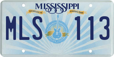 MS license plate MLS113