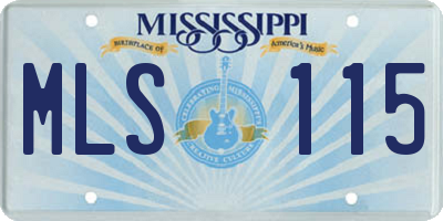 MS license plate MLS115