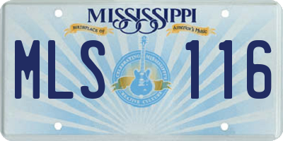 MS license plate MLS116