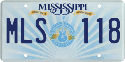 MS license plate MLS118