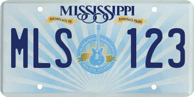 MS license plate MLS123