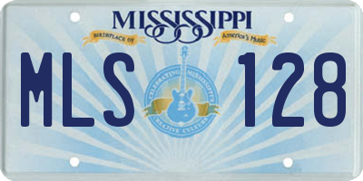 MS license plate MLS128