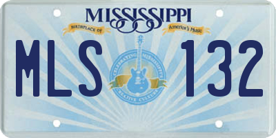 MS license plate MLS132