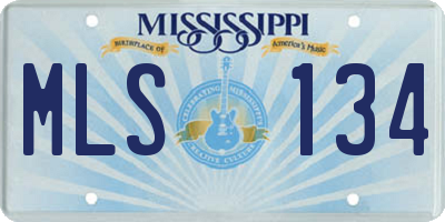 MS license plate MLS134