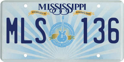 MS license plate MLS136