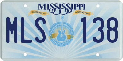 MS license plate MLS138