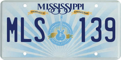 MS license plate MLS139