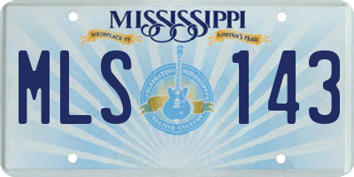 MS license plate MLS143