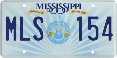 MS license plate MLS154