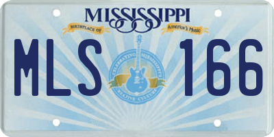 MS license plate MLS166