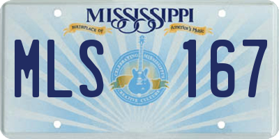 MS license plate MLS167