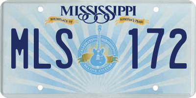 MS license plate MLS172
