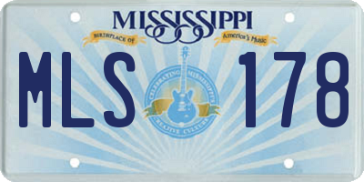 MS license plate MLS178