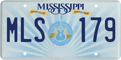 MS license plate MLS179