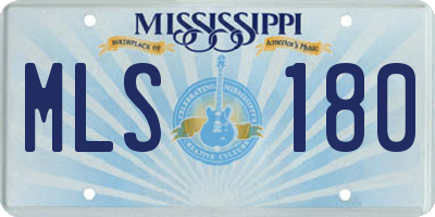 MS license plate MLS180
