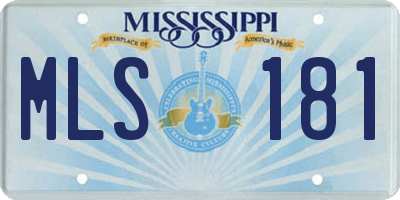 MS license plate MLS181