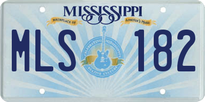 MS license plate MLS182