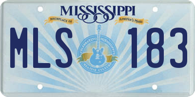 MS license plate MLS183
