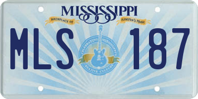 MS license plate MLS187