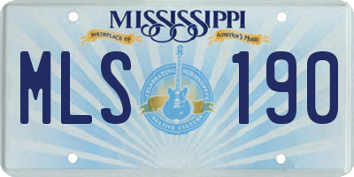MS license plate MLS190