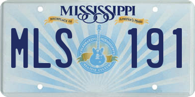 MS license plate MLS191