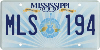 MS license plate MLS194