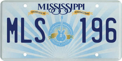 MS license plate MLS196