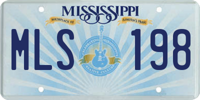MS license plate MLS198