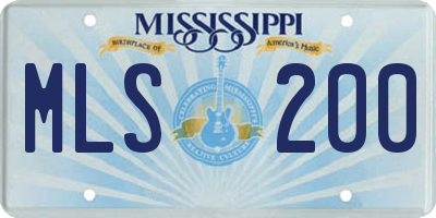 MS license plate MLS200