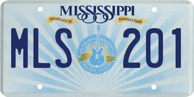 MS license plate MLS201