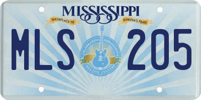MS license plate MLS205
