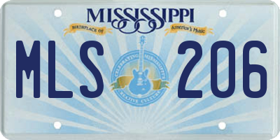 MS license plate MLS206