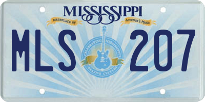 MS license plate MLS207