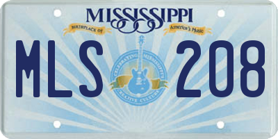 MS license plate MLS208