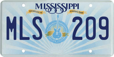 MS license plate MLS209