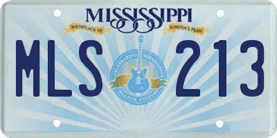 MS license plate MLS213