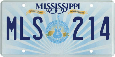 MS license plate MLS214