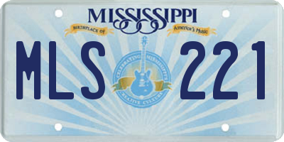 MS license plate MLS221