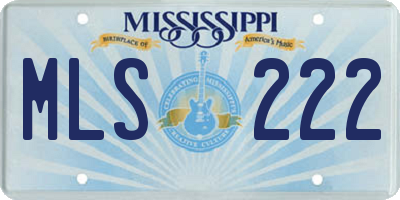 MS license plate MLS222