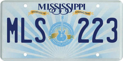 MS license plate MLS223