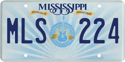 MS license plate MLS224