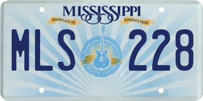 MS license plate MLS228