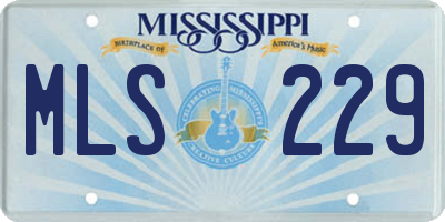 MS license plate MLS229
