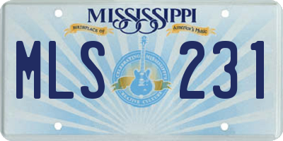 MS license plate MLS231
