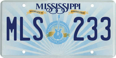 MS license plate MLS233