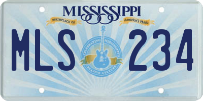 MS license plate MLS234