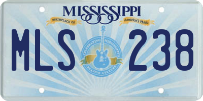 MS license plate MLS238