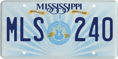MS license plate MLS240