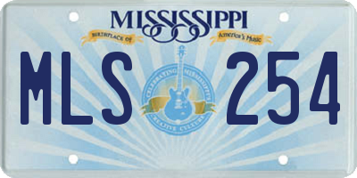 MS license plate MLS254