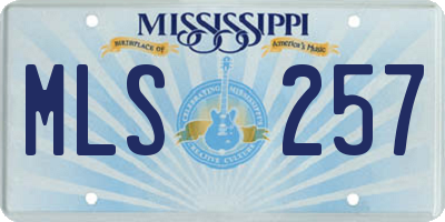 MS license plate MLS257